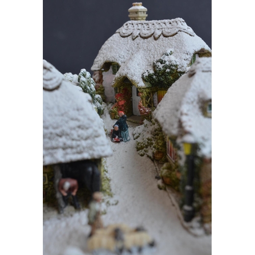 398 - Lilliput Lane limited edition L3311 'Cockington Forge In Winter' large hand-painted scenic set villa... 