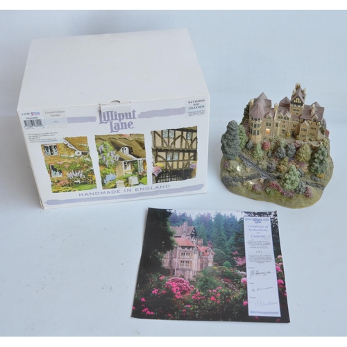 399 - Lilliput Lane limited edition L3120 'Cragside' large hand-painted scenic set building diorama model ... 