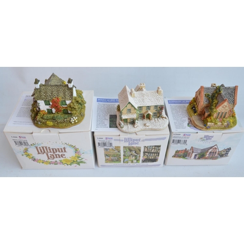 404 - Ten Cumbria/Lake District themed Lilliput Lane cottages and buildings to include Skiddaw, Snowed Inn... 