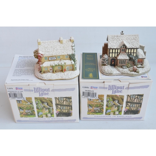 404 - Ten Cumbria/Lake District themed Lilliput Lane cottages and buildings to include Skiddaw, Snowed Inn... 