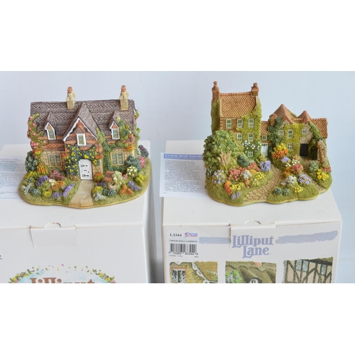 405 - Eleven Lilliput Lane cottages and buildings, all Midlands/North England and Scotland to include Lila... 