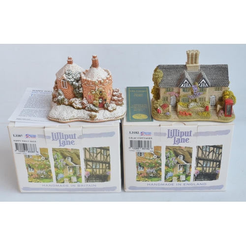 405 - Eleven Lilliput Lane cottages and buildings, all Midlands/North England and Scotland to include Lila... 