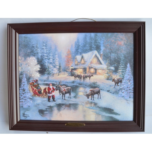 410 - Collection of boxed Thomas Kinkade/Bradford Exchange Christmas themed decorations and pictures, all ... 