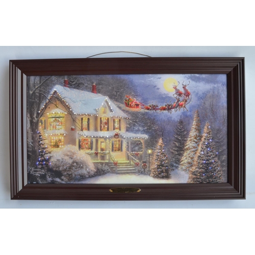 410 - Collection of boxed Thomas Kinkade/Bradford Exchange Christmas themed decorations and pictures, all ... 