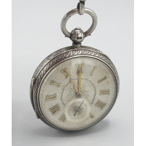 500 - John Forrest London, silver key wound and set pocket watch, engraved silver dial, applied gold tone ... 