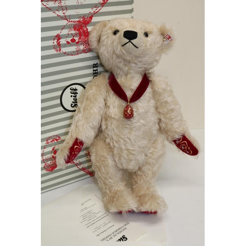 476 - Steiff Danbury Mint teddy bear 'Nicholas, the Faberge Inspired Bear', cream mohair, H35cm, limited e... 