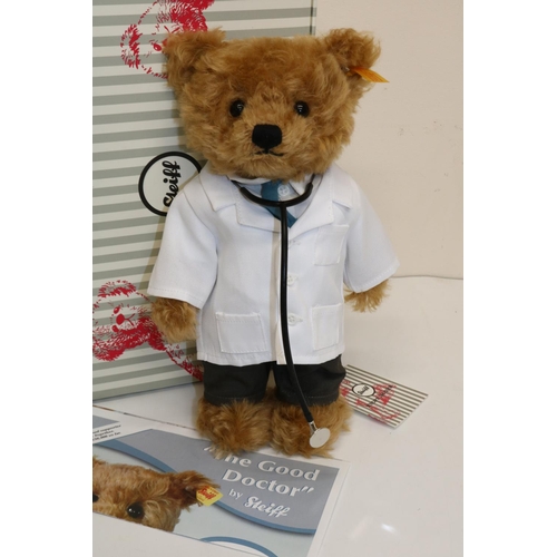 478 - Steiff Danbury Mint teddy bear 'The Good Doctor, brown mohair, H26cm, with box - sale benefits child... 