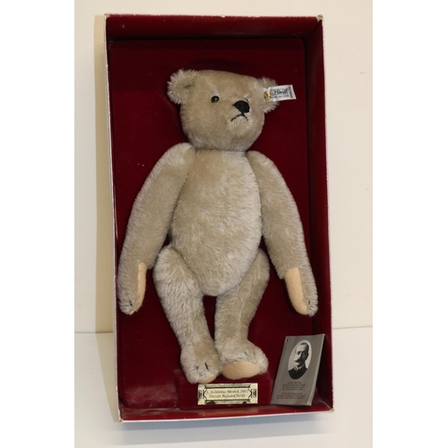 483 - Steiff 1902 replica teddy bear, grey mohair, H29cm, in box - sale benefits children's bed poverty ch... 