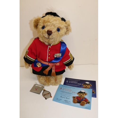 491 - Merrythought Danbury Mint 'A Lifetime of Service' teddy bear, commemorating Queen Elizabeth II's lon... 