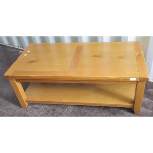 715 - Contemporary oak rectangular two-tier coffee table, , W120cm D59cm H55cm