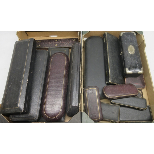 221 - Joseph Rodgers & Sons, Sheffield cased three piece carving set with antler handles and other leather... 