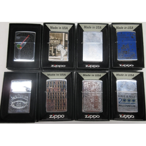 656 - Zippo lighter, Moon Landing July 20, 1969 and seven other Zippo lighters