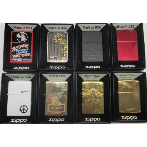 665 - Zippo lighter, 214 Peace Sign; 60000208 270.25 Zippo 12 Month; two Armor Case Zippo lighters and fou... 