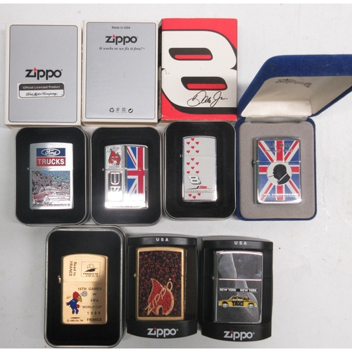 670 - Zippo lighter, 1610 ZM1057 DALE JR RED H; 200F 397 FORD TRK W/GRV; France 98 FIFA World Cup; 07 UK C... 