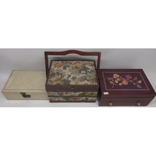 703 - Collection of costume jewellery including watches, brooches, necklaces etc. and three jewellery boxe... 