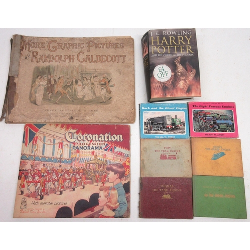 250 - Collection of vintage books, including six first edition Thomas the Tank Engine books, a Coronation ... 