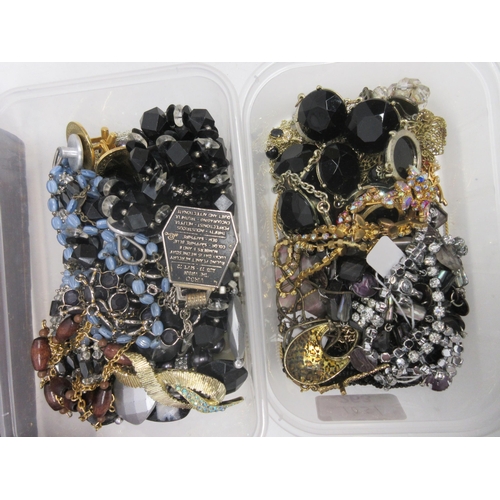 104 - Collection of antique and modern costume jewellery, and a musical jewellery box in the form of a min... 