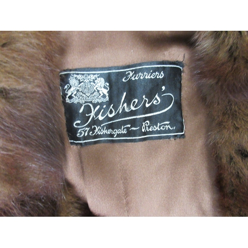 444 - Fur coat by Fishers' Furriers Preston, L111cm