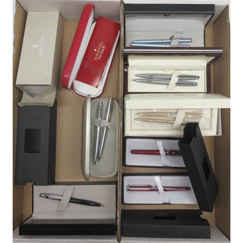 452 - Collection of modern Sheaffer fountain pens, ballpoint pens and pencils, in presentation boxes