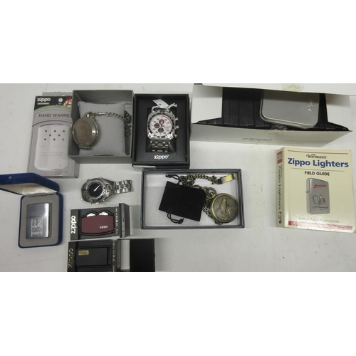 679 - Boxed and unused Zippo stainless steel quartz chronograph wristwatch with date, ref: 45020, D48mm; Z... 