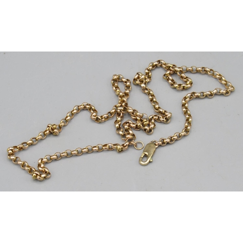 609 - 9ct yellow gold belcher chain necklace, stamped 375, L55cm,  7.58g