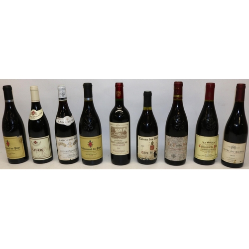 134 - Collection of French red wine: Chateauneuf du Pape 2005 x2, 2001, 2011; Bouchard Pere & Fils 2016 Fl... 