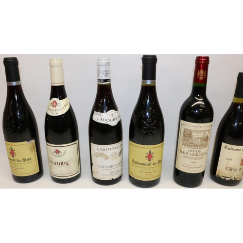 134 - Collection of French red wine: Chateauneuf du Pape 2005 x2, 2001, 2011; Bouchard Pere & Fils 2016 Fl... 