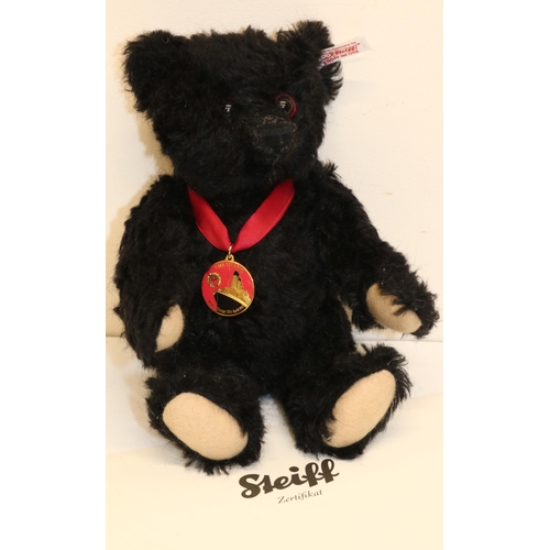 306 - Steiff Danbury Mint 'Titanic Centenary' teddy bear, black mohair, H26cm, with certificate