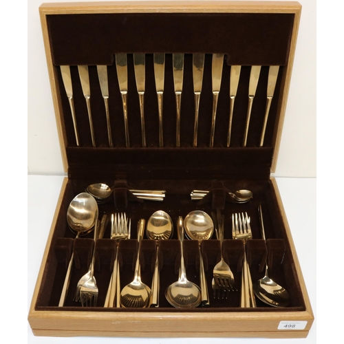 498 - Canteen of Eurasco Hexagon Thai bronze cutlery for six persons, c1970s