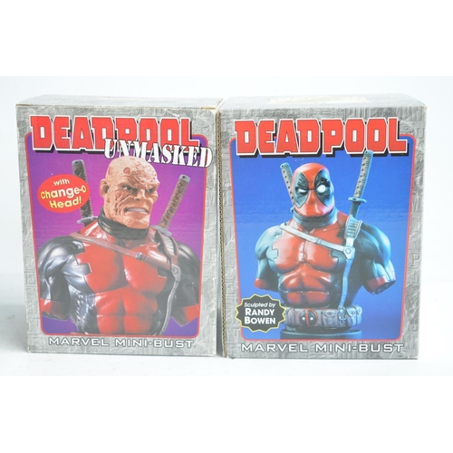 344 - Two 1/8th scale 62 tall Bowen Designs Marvel Deadpool cold cast porcelain limited edition mini-busts... 