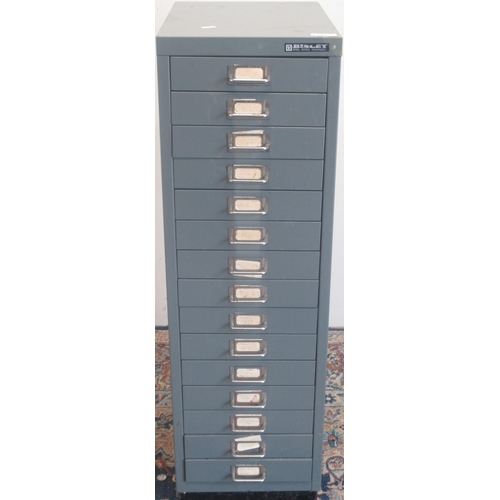 240 - Bisley painted fifteen drawer stationery cabinet, H94cm