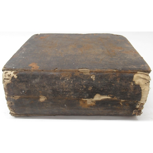 825 - Dennis Taylor Collection - Welsh language bible with psalms to rear dated 1770. Quarto with signific... 