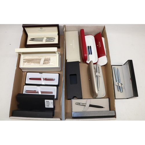 452 - Collection of modern Sheaffer fountain pens, ballpoint pens and pencils, in presentation boxes