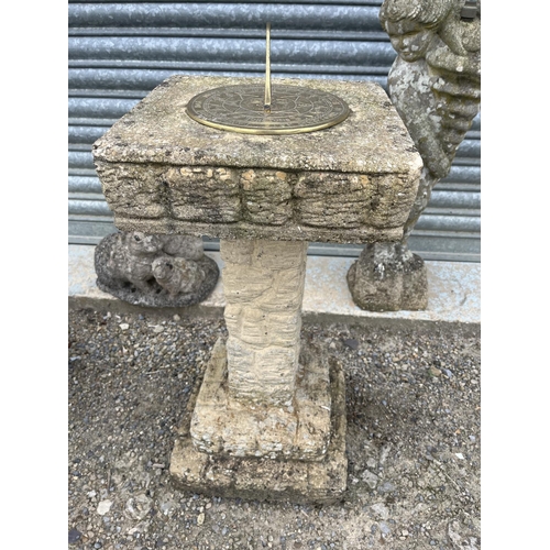 720 - Garden pedestal sundial, H64cm