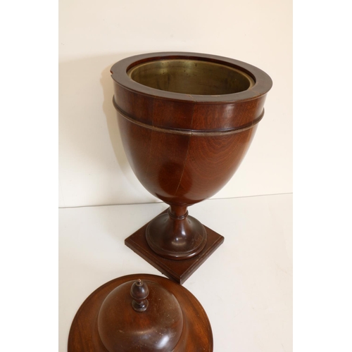 824 - The Dennis Taylor Collection, 20th Century Regency style mahogany wine cooler, acorn finial, brass l... 