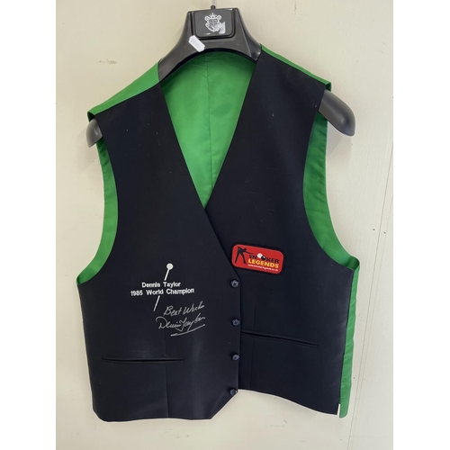 832 - The Dennis Taylor Collection, Snooker Legends Dennis Taylor 1985 World Champion waistcoat, signed 'B... 