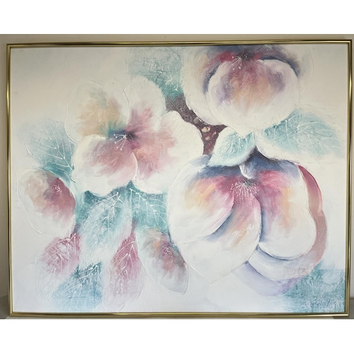 837 - The Dennis Taylor Collection, Lee Rynolds, floral abstract, 20th Century, acrylic on canvas, 99cm x ... 