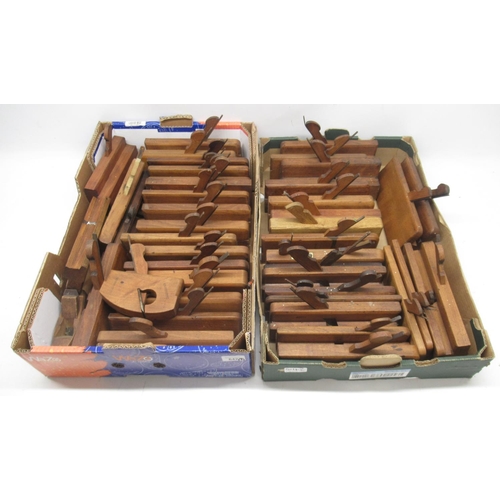 642 - Forty three early 20th Century moulding planes (2 boxes)