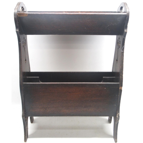 827 - Dennis Taylor Collection - circa early 20th Century oak book stand with cruciform design to sides