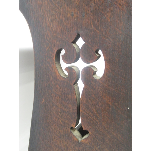 827 - Dennis Taylor Collection - circa early 20th Century oak book stand with cruciform design to sides