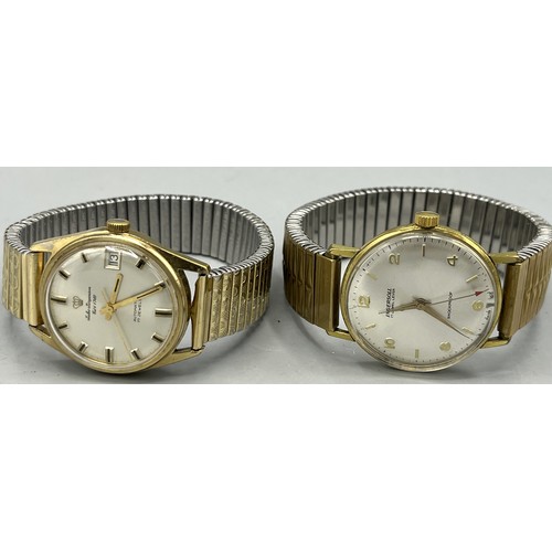 520 - Jules Jurgensen gold plated automatic wristwatch with date, signed silvered dial, centre seconds, si... 