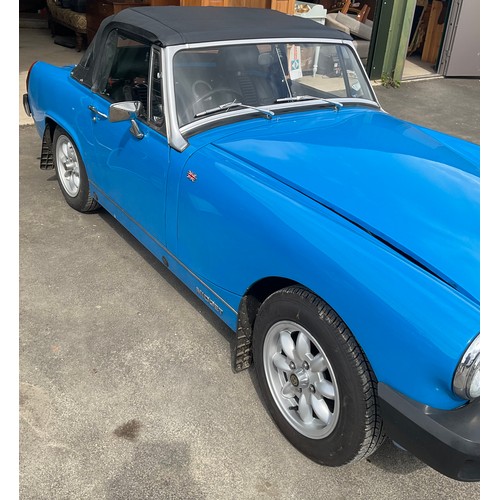 880 - Convertible Soft Top MG Midget in Sky Blue Finish. Fully restored to immaculate condition (spent mos... 