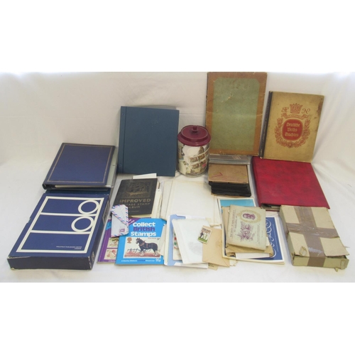 859 - Mixed collection of GB and International stamps, FDCs and cigarette cards, loose and in albums