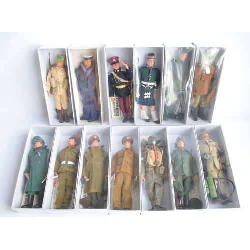 895 - Thirteen Action Man action figures in replacement boxes, most with original instruction sheets, incl... 