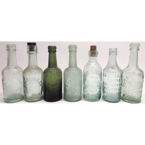 906 - Collection of eighteen early 20th century glass bottles with various makers incl, Schweppes, Ellman'... 