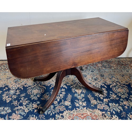 618 - 19th century Regency style mahogany Pembroke table, with single frieze drawer opposing false drawer,... 