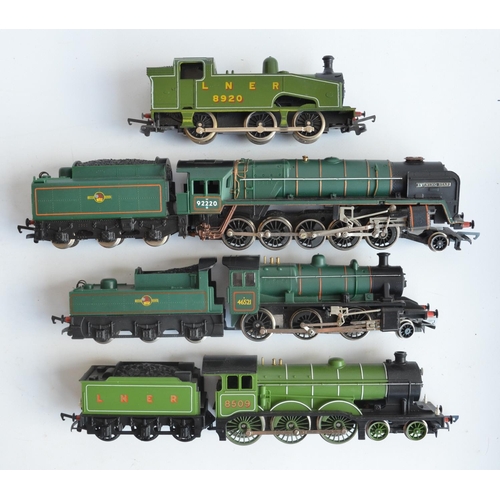 13 - Seven boxed previously run OO gauge electric steam train models, mostly Hornby to include Hornby R34... 