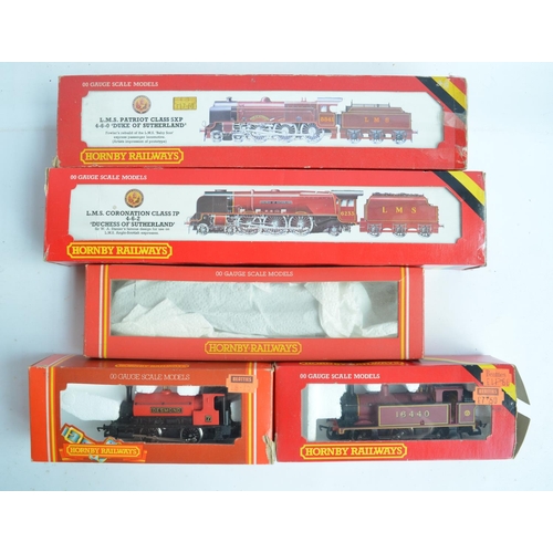 14 - Five boxed OO gauge electric steam train models from Hornby to include R357 LMS 4-6-0 Patriot Class ... 