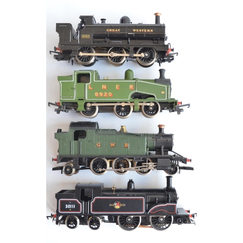 15 - Six boxed OO gauge electric steam train models, (various manufacturers) to include Hornby R065 BR 2-... 