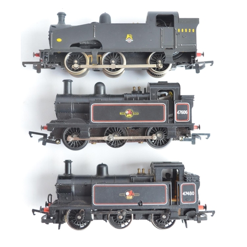 16 - Seven boxed OO gauge electric steam train models (various manufacturers), all BR black liveried to i... 